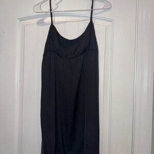 Free People Black Slip Dress with Side Ties